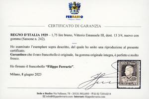 1929 - 1,75 lire bruno, Vittorio ... 