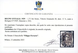 1929 - 1,75 lire Vittorio Emanuele ... 