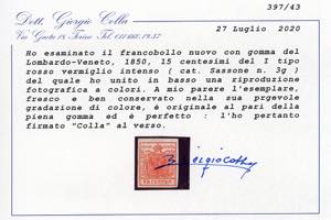 1850 - 15 cent. rosso vermiglio ... 