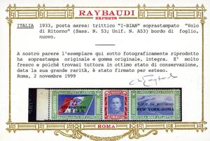 1933 - 5,25 + 44,75 lire trittico ... 