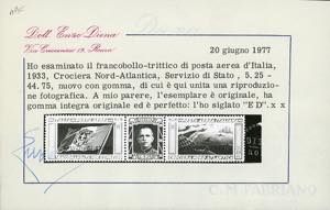 1933 - 5,25 + 44,75 lire trittico ... 