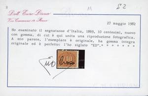 1869 - 10 cent. bruno arancio (2), ... 