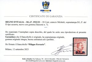 1923 - 20 cent., soprastampa ... 