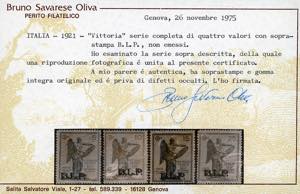 1922 - Vittoria soprastampati BLP, ... 