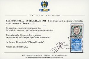 1924 - 1 lira Columbia (19), ... 