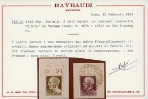 1944 - Soprastampati G.N.R. di ... 