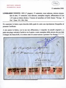 1854 - 15 cent. rosso salmone, ... 