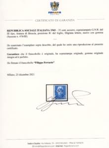 1943 - 35 cent., soprastampa ... 