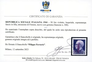 1944 - 50 lire soprastampato ... 