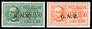 1944 - Soprastampati G.N.R., tiratura di ... 