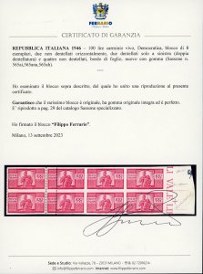 1946 - 100 lire carminio vivo ... 