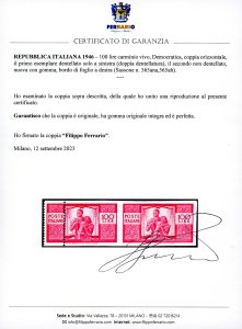 1946 - 100 lire carminio vivo ... 