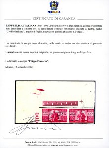 1946 - 100 lire carminio vivo ... 