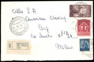 1946 - 20 lire Volta, dent. 14 1/4 x 14 ... 