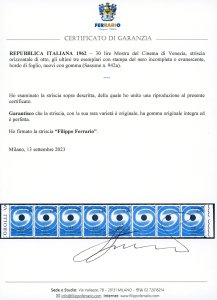 1962 - 30 lire Mostra del Cinema ... 