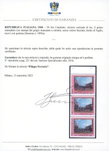 1968 - 50 lire Canaletto, striscia ... 