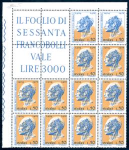 1972 - 50 lire Leon Battista Alberti, blocco ... 