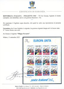 1993 - 750 lire Europa, foglietto ... 