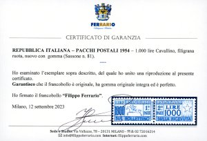 1954 - 1.000 lire Cavallino, ... 