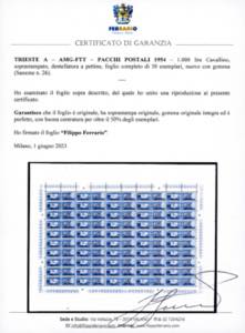 PACCHI POSTALI 1954 - 1.000 lire ... 