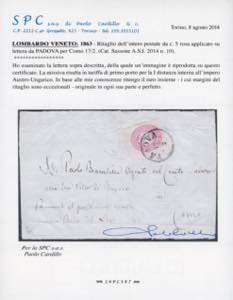 1863 - 5 soldi rosa, ritaglio di ... 