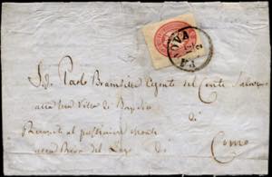 1863 - 5 soldi rosa, ritaglio di busta ... 