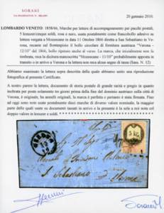 1866 - 5 Kr. rosa e nero, marca ... 