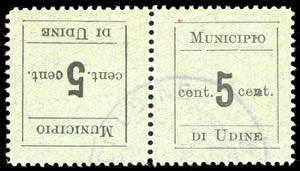 UDINE 1918 - 5 cent., coppia orizzontale ... 
