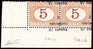 TRENTO E TRIESTE SEGNATASSE 1919 - 5 cent. ... 