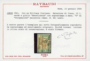 EMISSIONI DI ITACA 1941 - 10 l. ... 