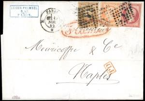 NAPOLI-FRANCIA 1859 - 10 cent. bistro, 40 ... 