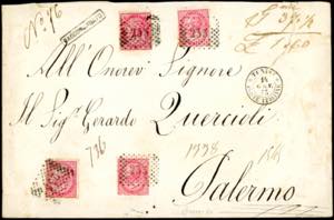 TUNISI 1873 - 40 cent. De La Rue, tiratura ... 