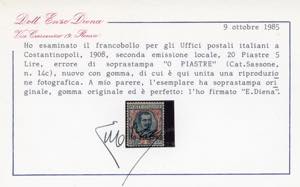 COSTANTINOPOLI 1908 - 20 piastre ... 