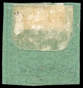 1852 - 5 cent. verde, senza punto ... 