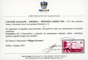 SERVIZIO AEREO 1934 - 25 + 2 lire ... 