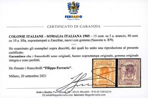 1905 - Soprastampati di Zanzibar, ... 