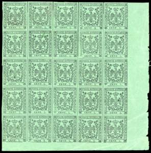 1852 - 5 cent. verde, punto dopo le cifre ... 