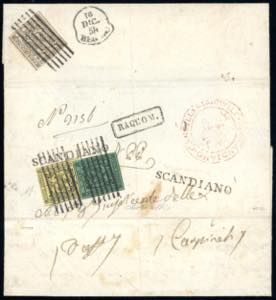 1854 - 5 cent. verde, punto dopo le cifre, ... 