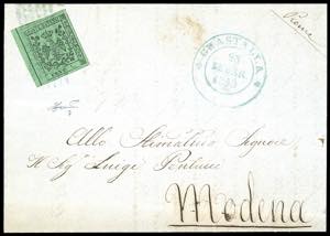 1858 - 5 cent. verde, punto dopo le cifre ... 