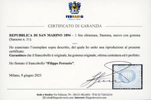 1894 - 1 lira oltremare Stemma ... 