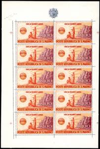 MINIFOGLIO 1946 - 100 lire UNRRA, doppia ... 
