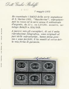 1931 - Mascherine soprastampa di ... 