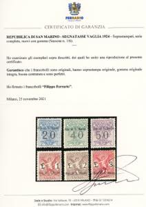 1924 - Serie completa (1/6), buona ... 