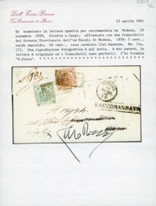 1859 - 40 cent. rosa carminio, 5 ... 