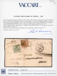 1859 - 40 cent. rosa carminio, 5 ... 