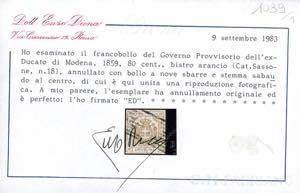 1859 - 80 cent. bistro arancio ... 