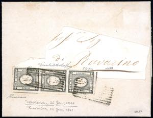 MODENA, 9 sbarre punti R2 - 1 cent. nero per ... 