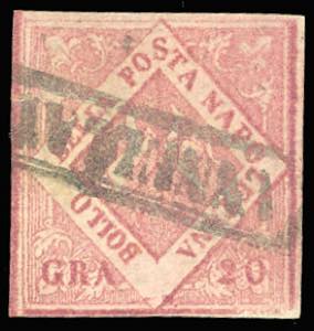 1860 - 20 grana carminio smorto, falso per ... 