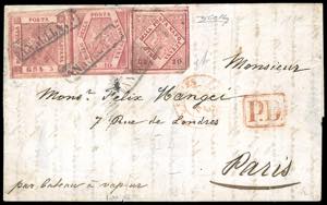 1860 - 20 grana carminio, falso per posta, ... 