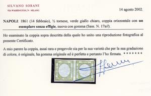 1861 - 1/2 tornese verde giallo ... 